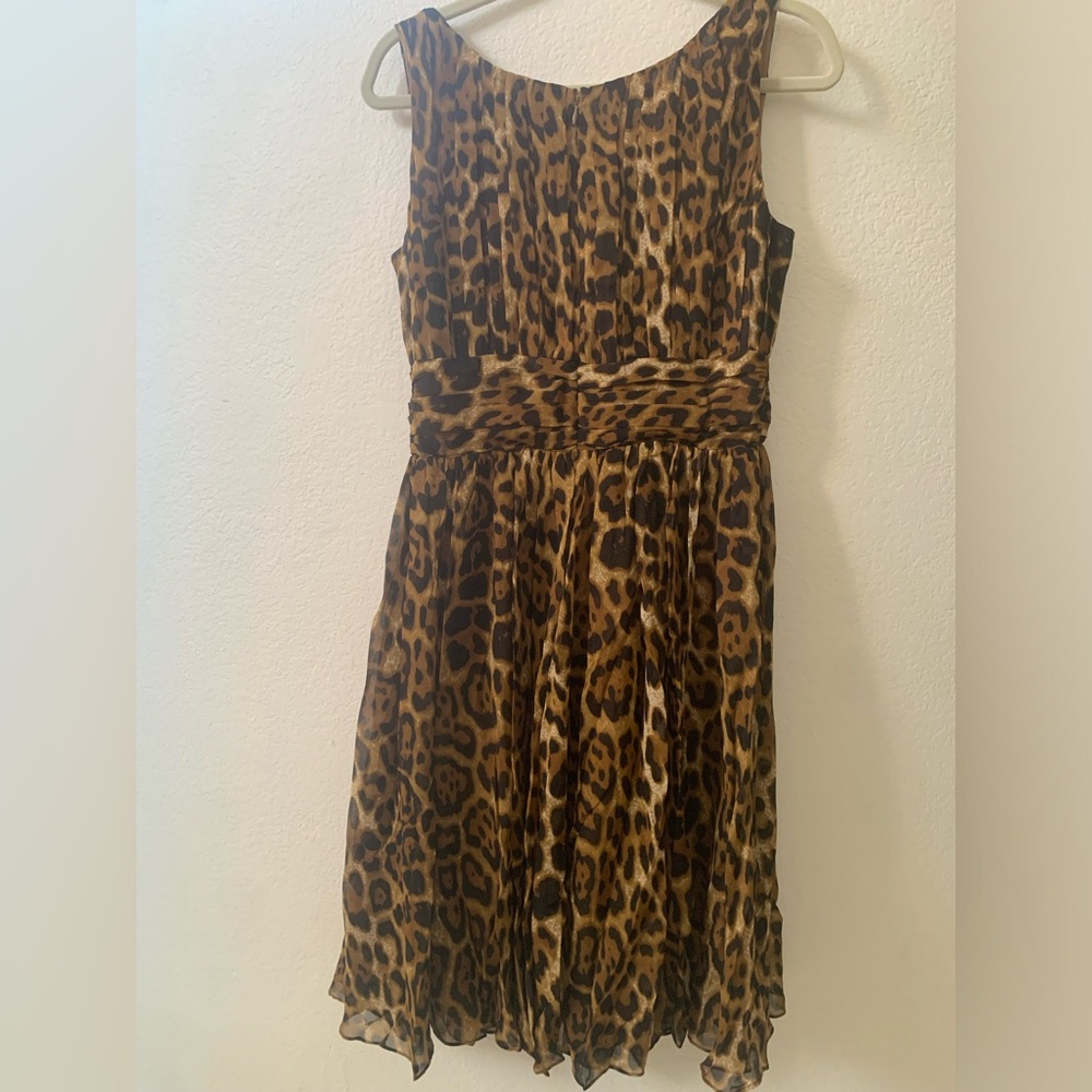 Silk Leopard Print 40s 50s Style Dress